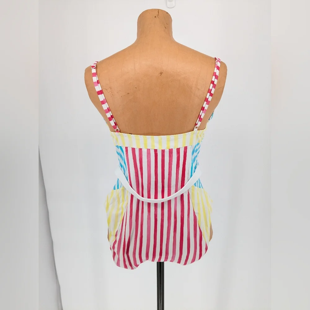 Solid & Striped The Spencer One Piece Colorblock Watercolor Stripe Swimsuit XL - Picture 4 of 12